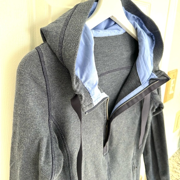 LULULEMON 1/2 Zip Hoodie Thin Running Top Sweatshirt, Heathered Blue, Size Small - Picture 9 of 16